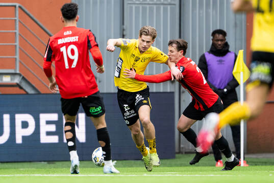 Elfsborgs Gottfrid Rapp och Brommapojkarnas Alex Timossi