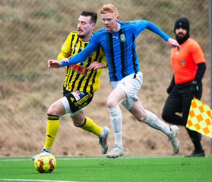 Sölvesborgs Willian Klevendal och IFK Hässleholms Erjon