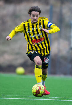 IFK Hässleholms Gustaf Winroth i träningsmatchen mellan