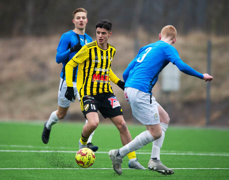 IFK Hässleholms 2-målsskytt Leon Skala i träningsmatchen