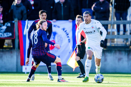 Östers Daniel Ljung och Helsingborgs Milan Silva Rasmussen