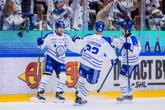 Leksands Justin Glenn Kloos jublar