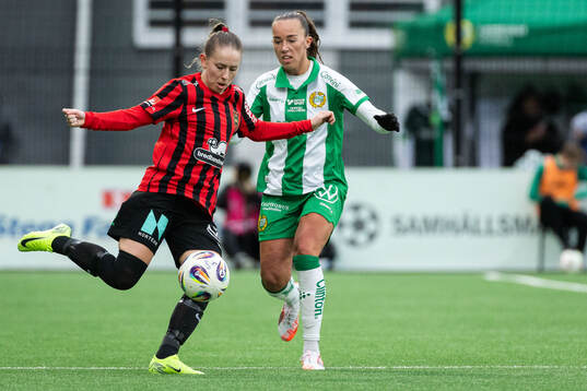 Brommapojkarnas Ida Bengtsson och Hammarbys Athinna Persson