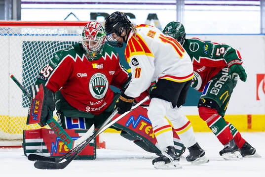 Frölundas målvakt Stephanie Neatby och Brynäs Jenniina