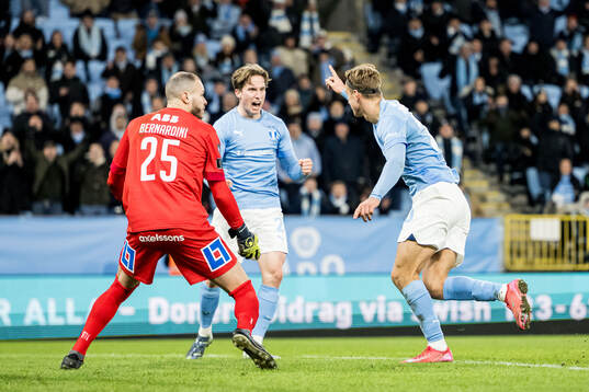 Malmö FFs Johan Karlsson och Erik Botheim jublar