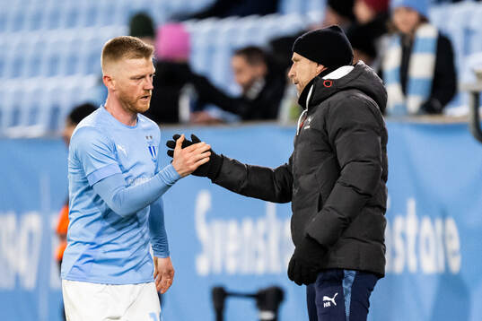 Malmö FFs Anders Christiansen och tränare Henrik Rydström