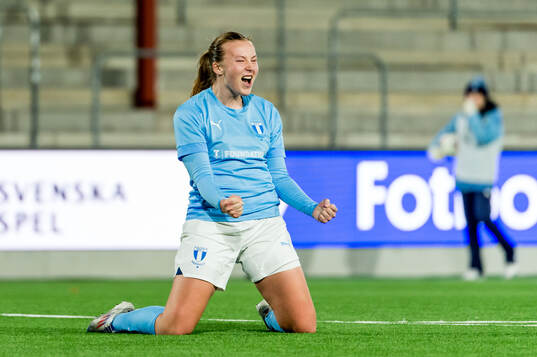 Malmö FFs Sara Kanutte Sørensen Fornes jublar