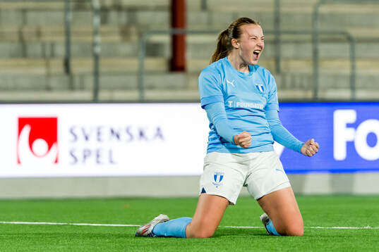 Malmö FFs Sara Kanutte Sørensen Fornes jublar