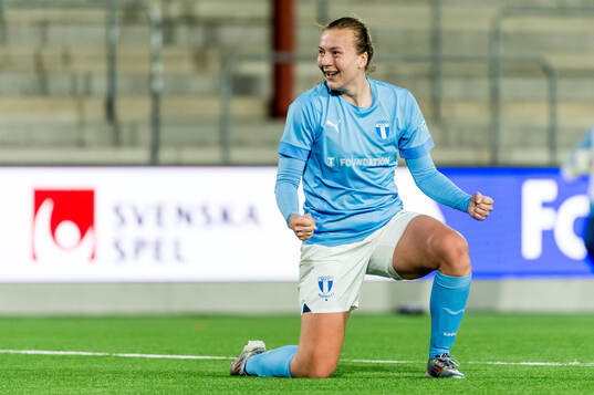 Malmö FFs Sara Kanutte Sørensen Fornes jublar