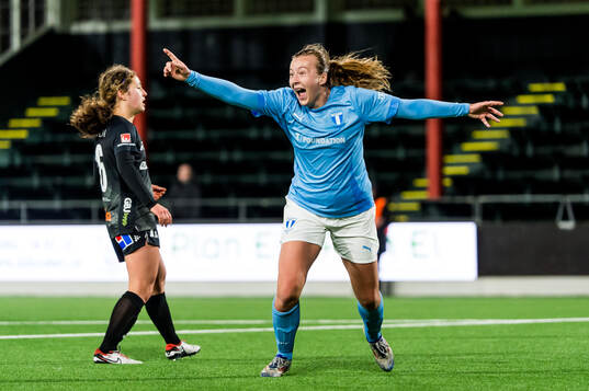 Malmö FFs Sara Kanutte Sørensen Fornes jublar