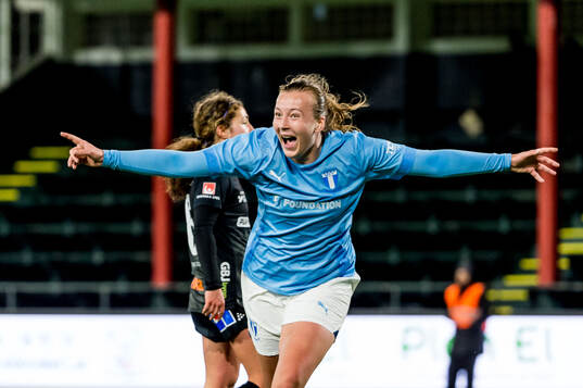 Malmö FFs Sara Kanutte Sørensen Fornes jublar