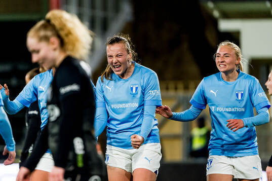 Malmö FFs Sara Kanutte Sørensen Fornes jublar