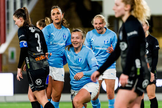Malmö FFs Sara Kanutte Sørensen Fornes jublar