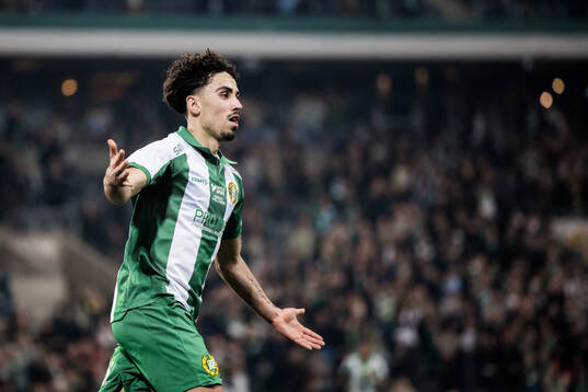 Hammarbys Sebastian Tounekti jublar
