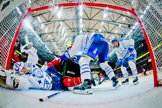 Leksands målvakt Mantas Armalis deppar vid 3-2