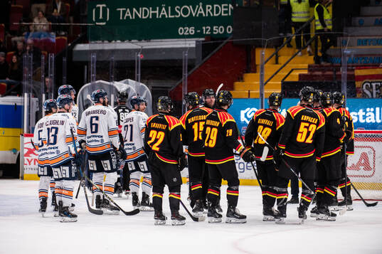 Växjös och Brynäs spelare i diskussion