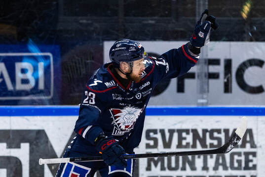 Linköpings Robin Kovacs jublar