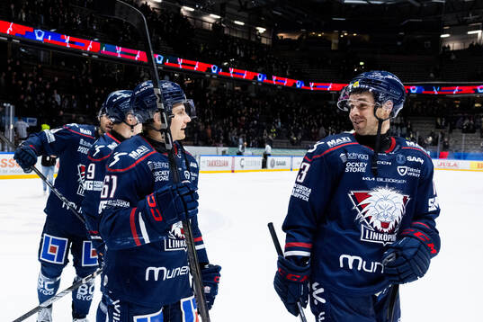 Linköpings Markus Ljungh och Nicholas Shore jublar
