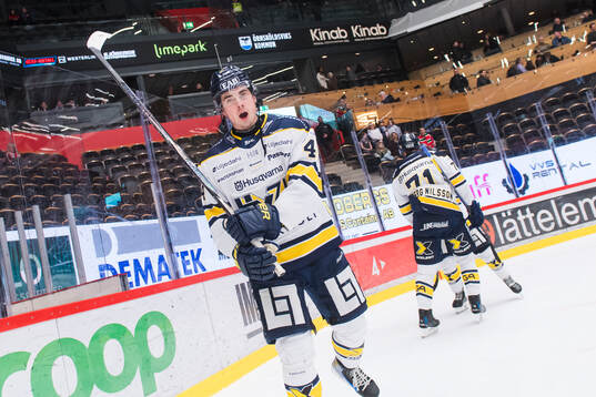 HV71s Hugo Fransson jublar