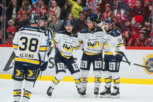 HV71s spelare jublar