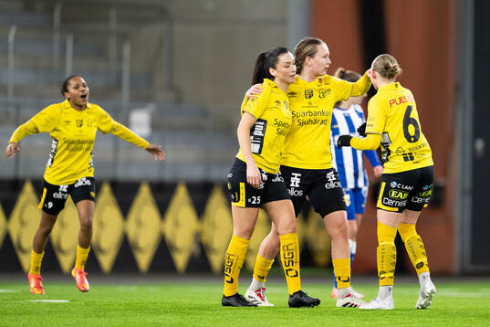 Elfsborgs Izabella Bergström och Ellen Nilsson jublar