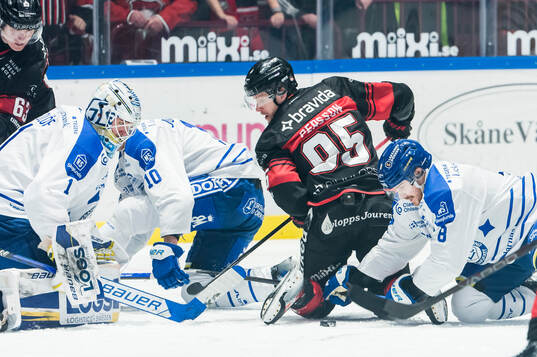Malmö Redhawks Carl Persson, Leksands Marcus Gidlöf och