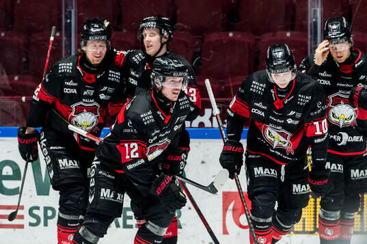 Malmö Redhawks Linus Öberg jublar