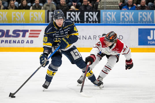 HV71s Oskar Stål-Lyrenäs och Örebros Noah Steen