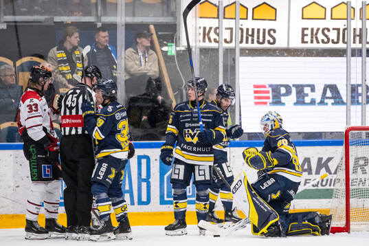 HV71s målvakt Hugo Alnefelt deppar