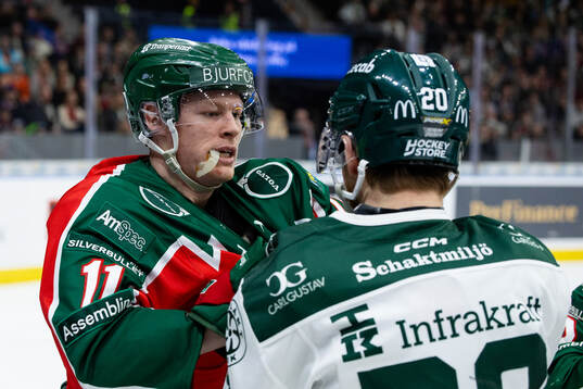 Frölundas Oskar Wahlberg och Färjestads Marcus Westfält
