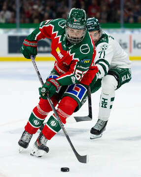 Frölundas Ivar Stenberg och Färjestads Viktor Lodin