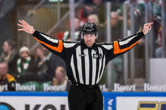 Domare Mikael Sjöqvist visar tecken för bortdömt mål