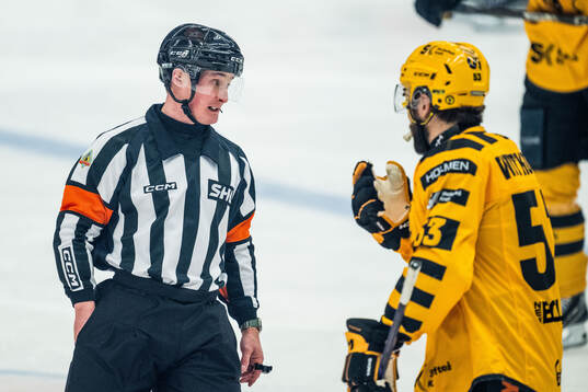 Domare Alexander Österberg och Skellefteås Luke Witkowski
