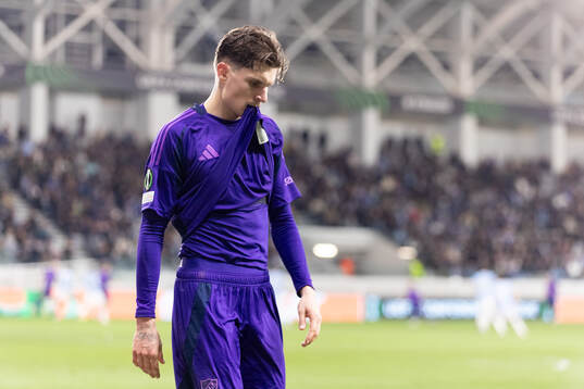 Nino Žugelj of Djurgården looks dejected