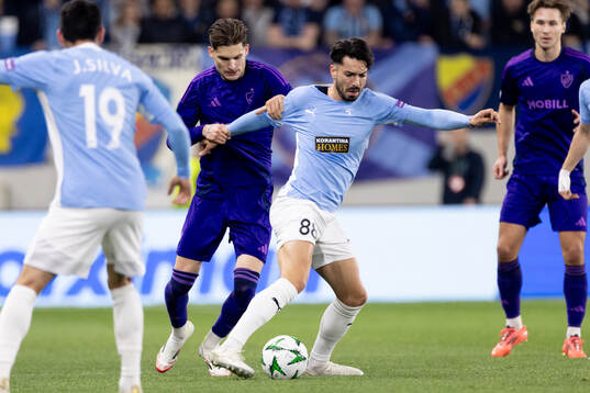 Nino Žugelj of Djurgården and Pepe of Pafos