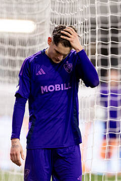 Nino Žugelj of Djurgården looks dejected