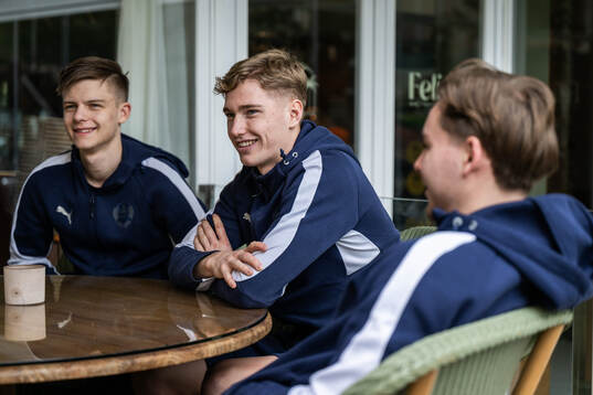 Helsingborgs Adrian Svanbäck, Benjamin Örn och Simon