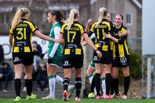 Hammarbys spelare kramar om lmålskytten Ellen Wangerheim