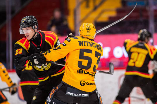 Brynäs Oskar Lindblom och Skellefteås Luke Witkowski