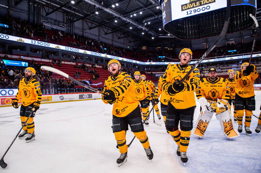 Skellefteås Pontus Johansson och Rickard Hugg jublar