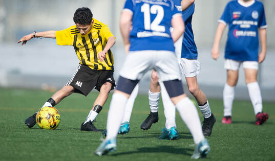 IFK Hässleholms Mustafa Ali i träningsmatchen för pojkar