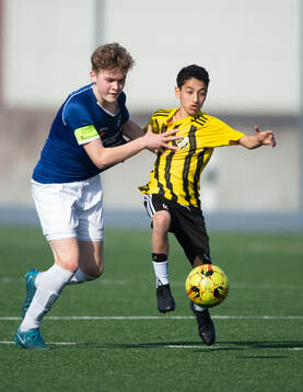 IFK Hässleholms Mustafa Ali i träningsmatchen för pojkar