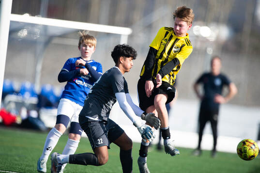 IFK Hässleholms Måns Johansson i träningsmatchen för