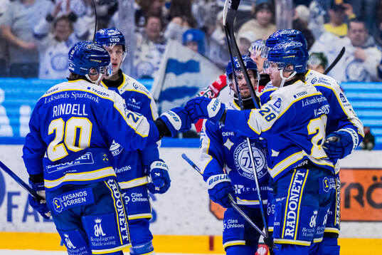 Leksands Justin Glenn Kloos jublar