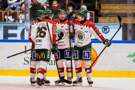 Frölundas Mikael Ruohomaa jublar