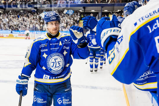Leksands Justin Glenn Kloos jublar