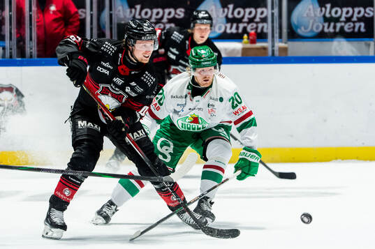 Malmö Redhawks Robin Salo och Rögles Joachim Blichfeld