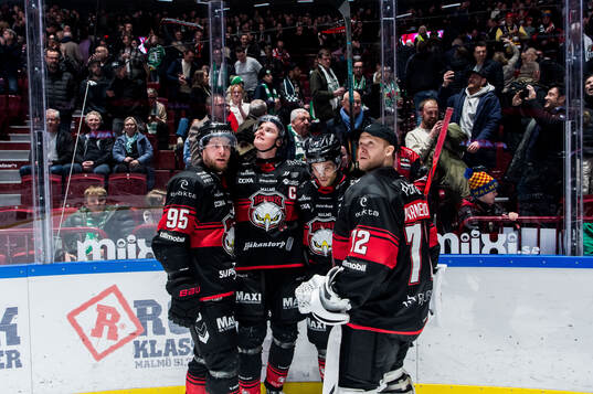 Malmö Redhawks spelare jublar