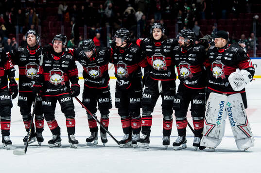 Malmö Redhawks spelare jublar