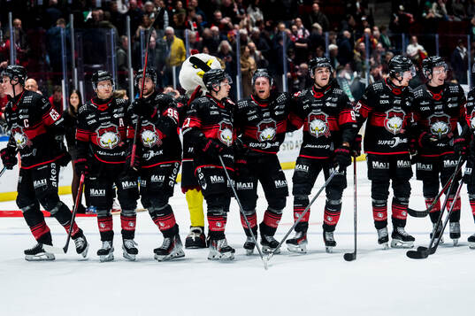 Malmö Redhawks spelare jublar